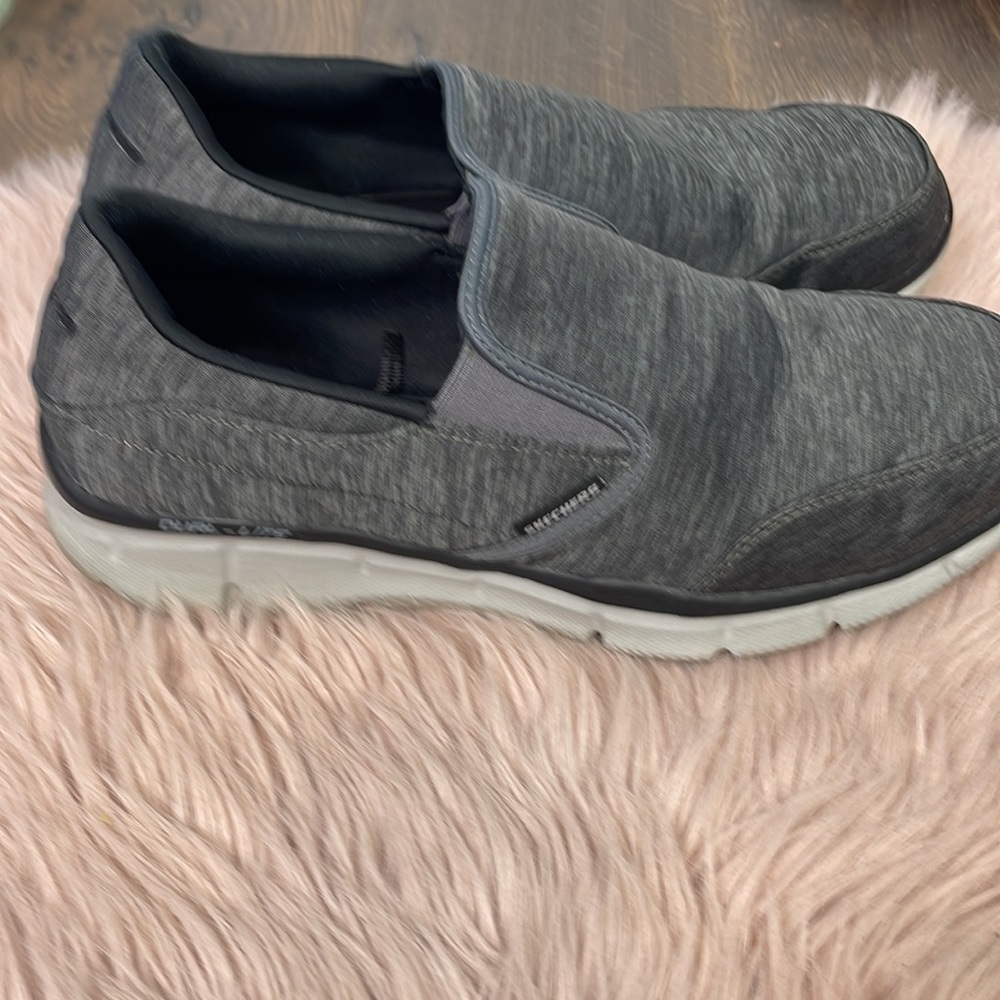 Skechers Memory Foam Equalizer Gray Slip On Sneak… - image 2